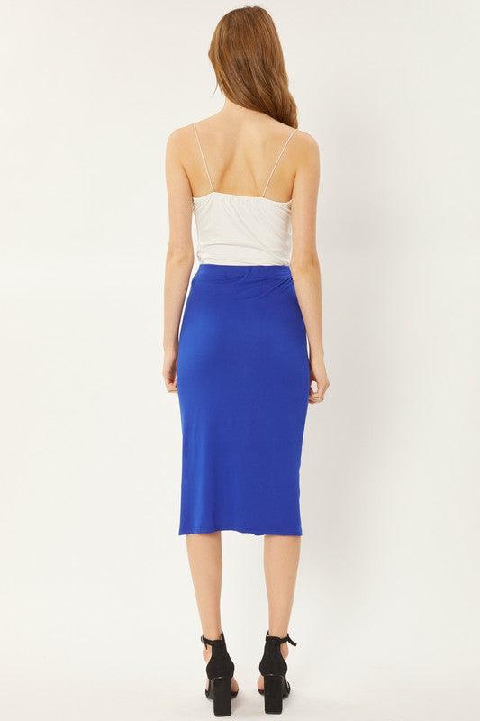 jersey gathered knee skirt - RK Collections Boutique