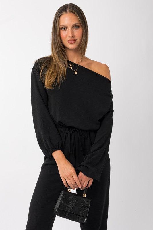 off the shoulder dolman jumpsuit - RK Collections Boutique