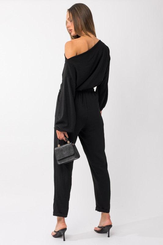 off the shoulder dolman jumpsuit - RK Collections Boutique