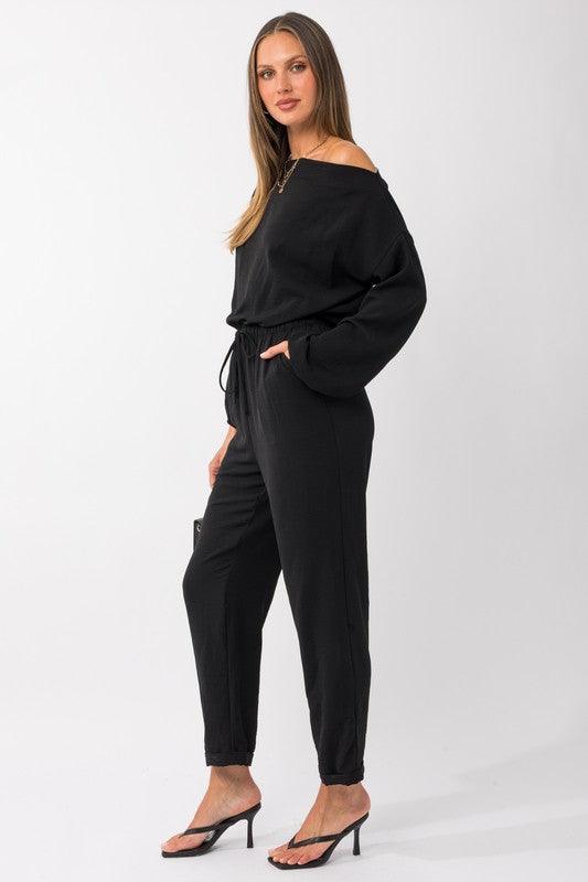 off the shoulder dolman jumpsuit - RK Collections Boutique