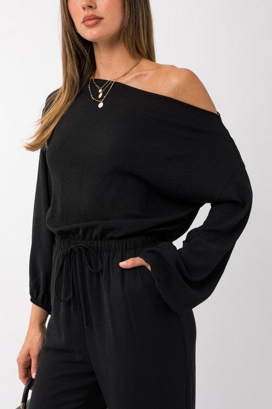 off the shoulder dolman jumpsuit - RK Collections Boutique