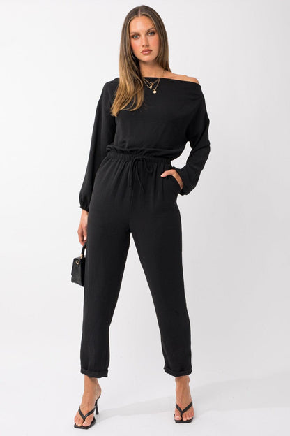 off the shoulder dolman jumpsuit - RK Collections Boutique