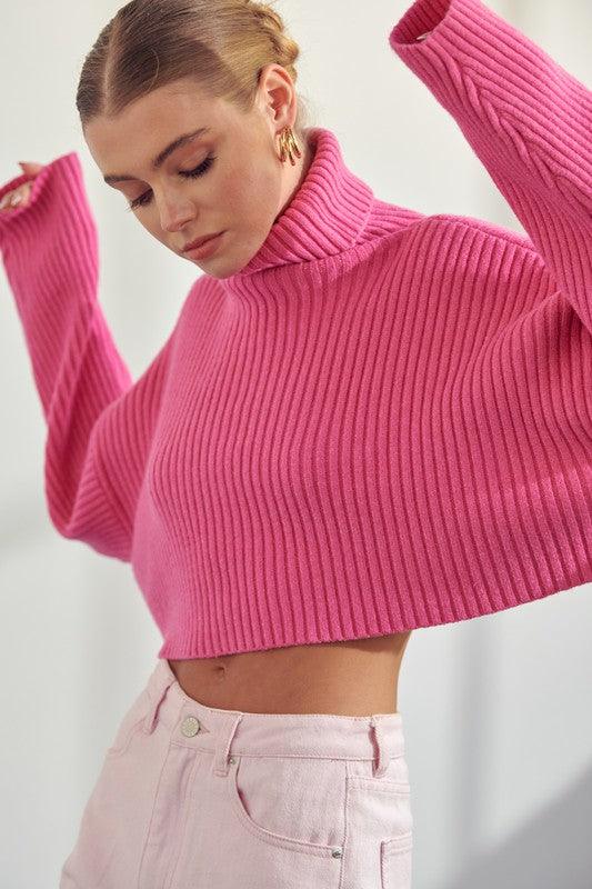 turtleneck crop sweater - RK Collections Boutique