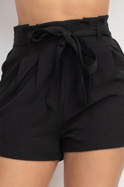 Elastic Waist Belted Paperbag Short - RK Collections Boutique