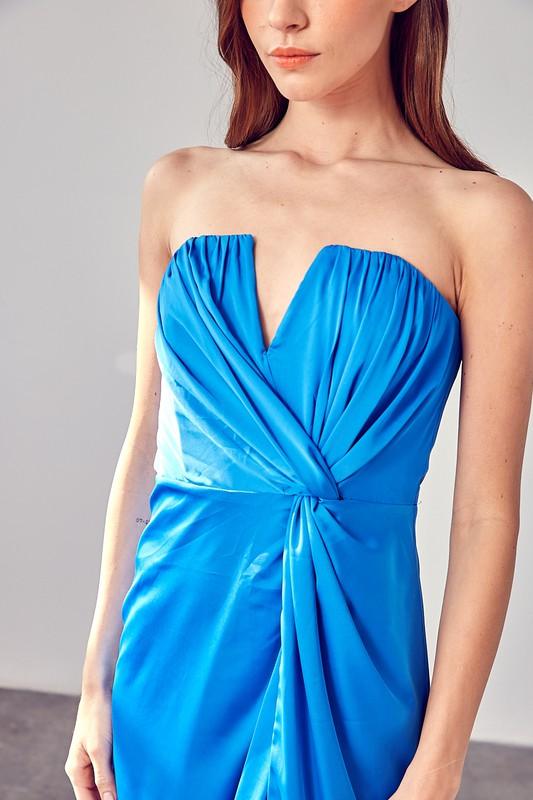 wrap strapless midi dress - RK Collections Boutique