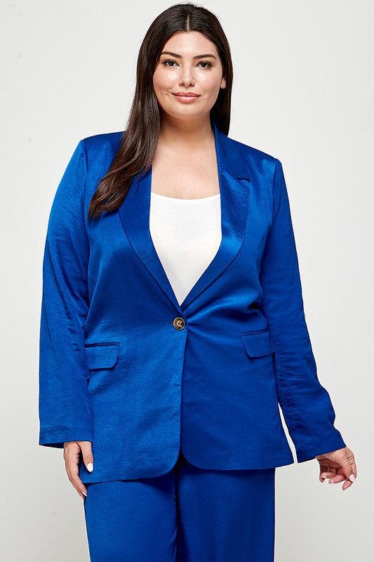 PLUS satin blazer - RK Collections Boutique