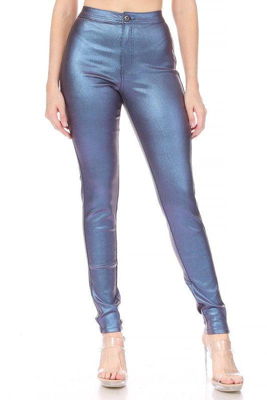 GP4109 super stretch metallic coated skinny jean - RK Collections Boutique