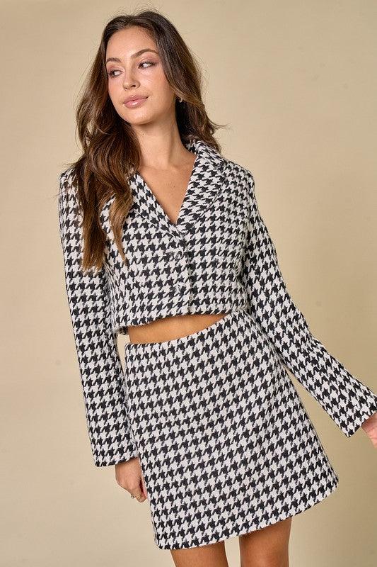 houndstooth mini skirt - RK Collections Boutique