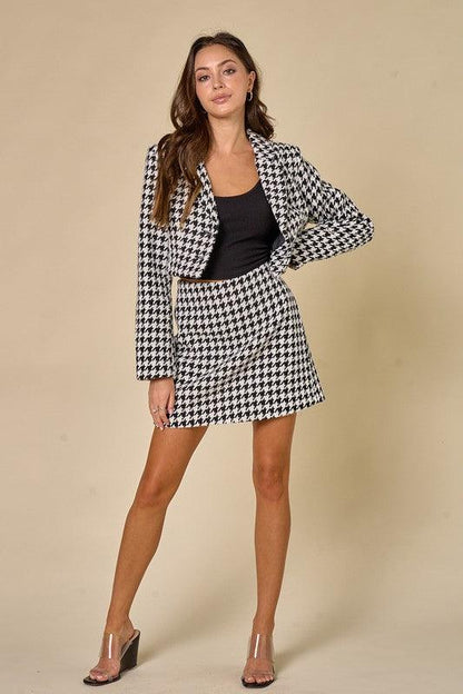 houndstooth mini skirt - RK Collections Boutique