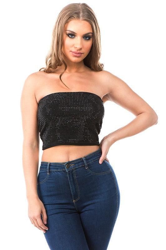 Club Rhinestone Tube Top - RK Collections Boutique