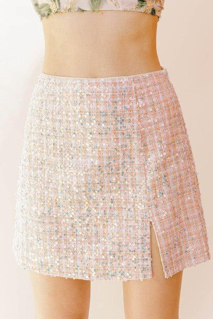 tweed sequin mini skirt - RK Collections Boutique