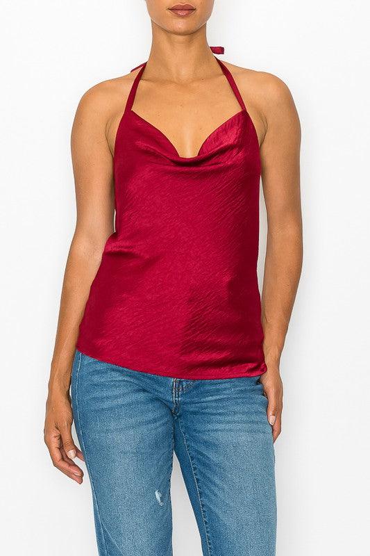 satin halter top - RK Collections Boutique