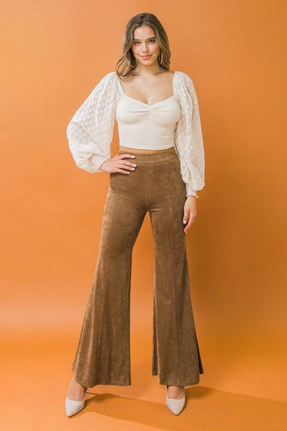 Faux suede flare pant - RK Collections Boutique