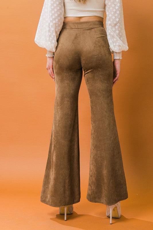 Faux suede flare pant - RK Collections Boutique