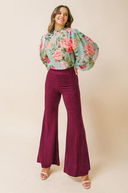 Faux suede flare pant - RK Collections Boutique