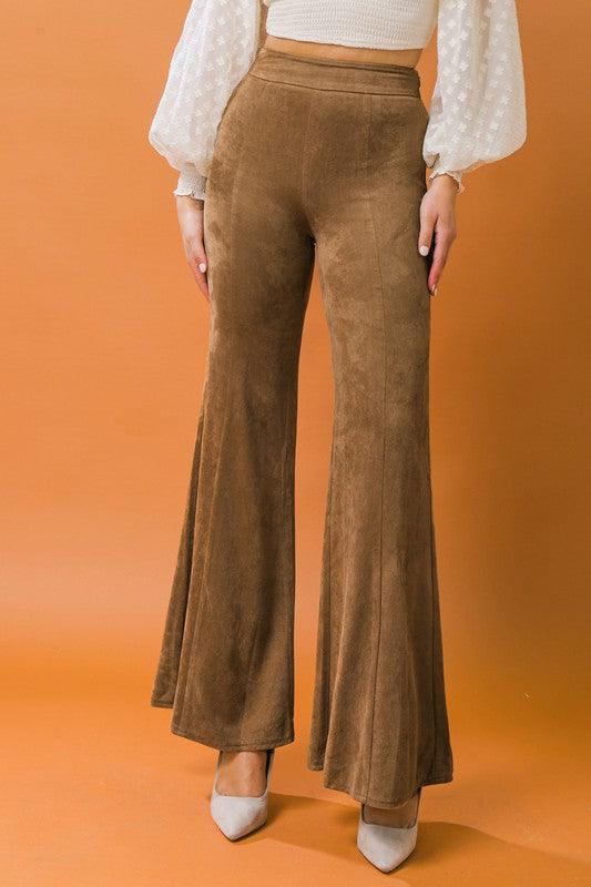 Faux suede flare pant - RK Collections Boutique