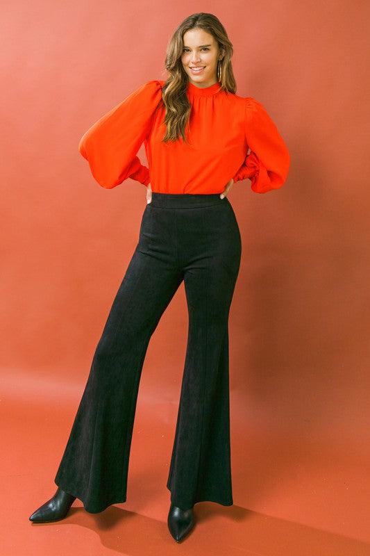 Faux suede flare pant - RK Collections Boutique