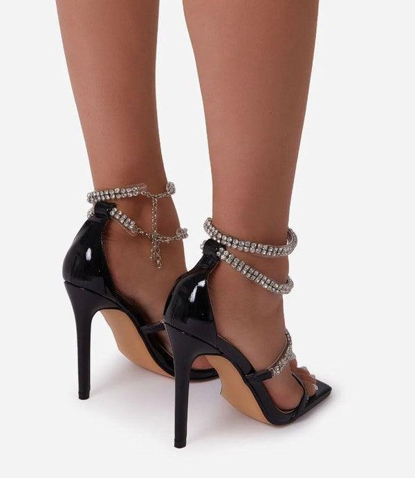 bling straps patent high heel sandal - RK Collections Boutique