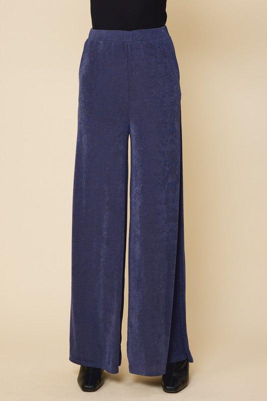 elastic wide leg pant w/pockets - RK Collections Boutique