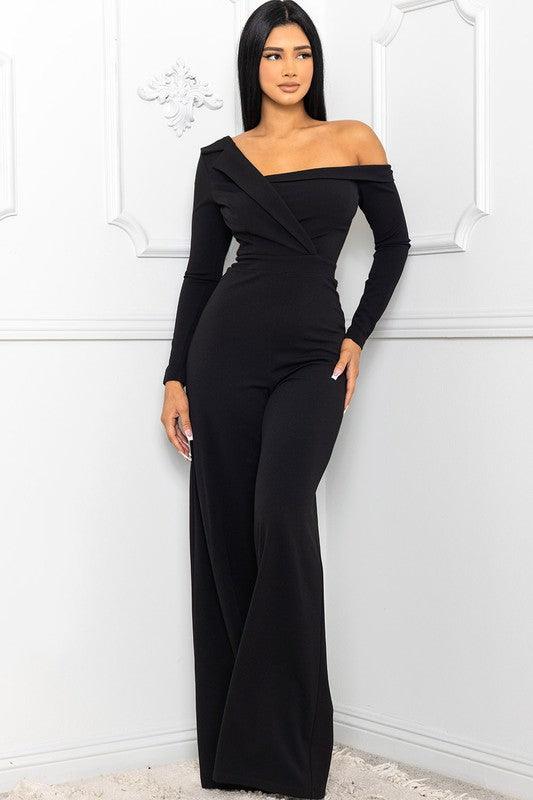 off one shoulder jumpsuit - RK Collections Boutique