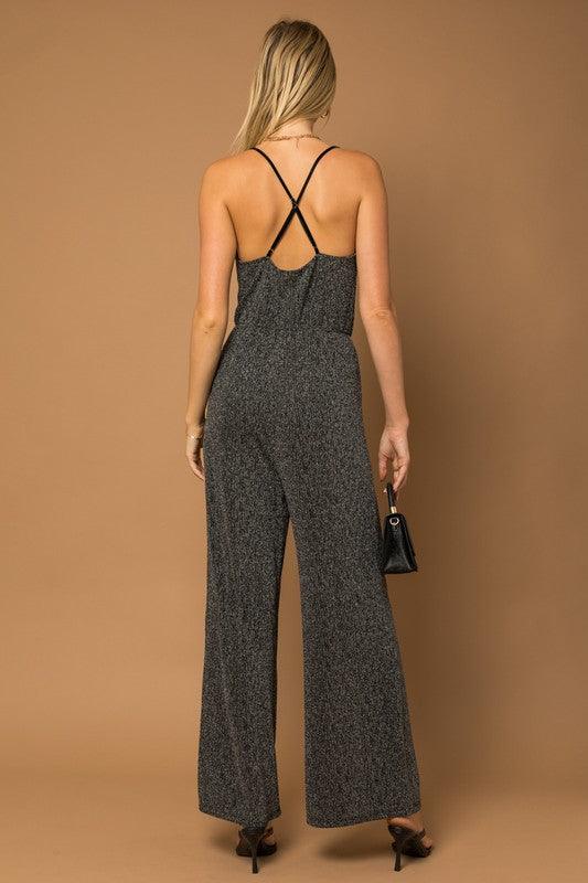 lurex cowl neck jumpsuit - RK Collections Boutique