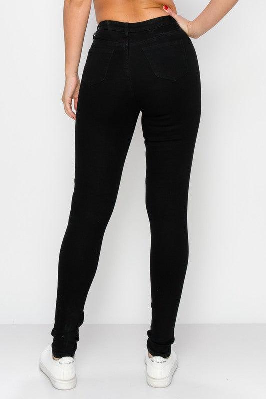 high waist stretch destroyed skinny jeans - RK Collections Boutique