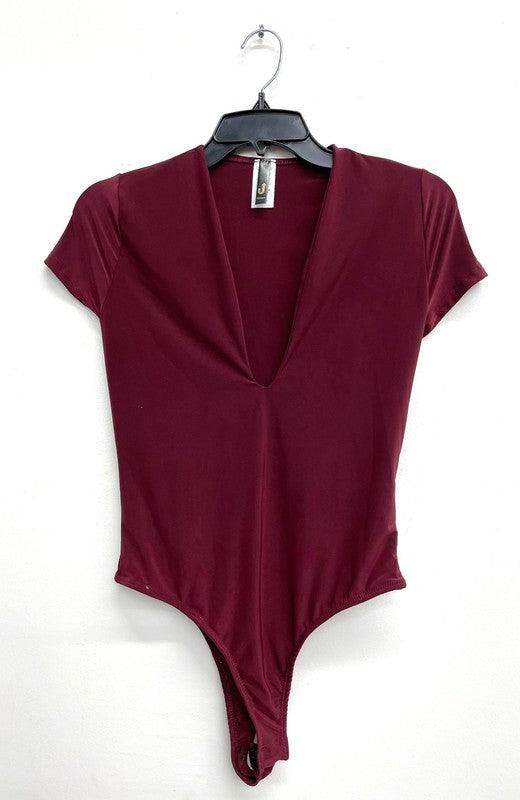 deep v short sleeve bodysuit - RK Collections Boutique