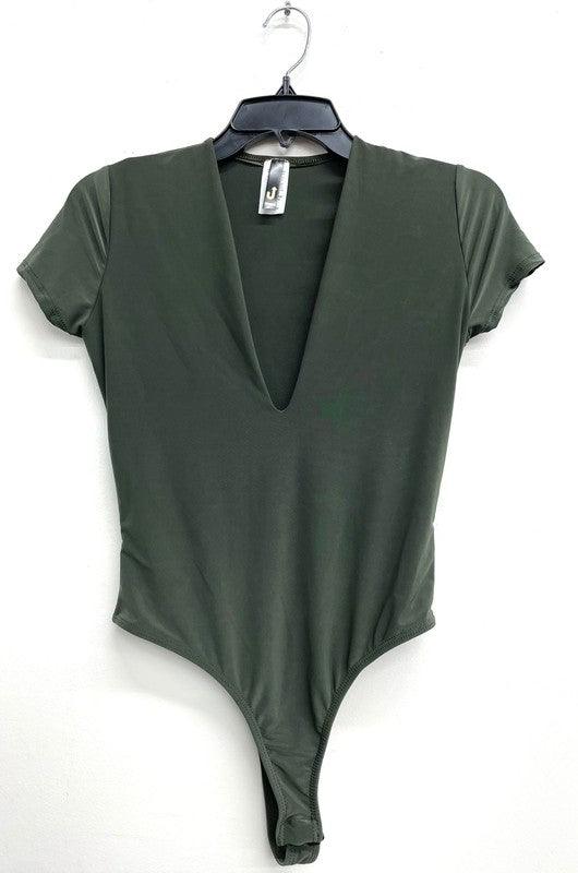 deep v short sleeve bodysuit - RK Collections Boutique