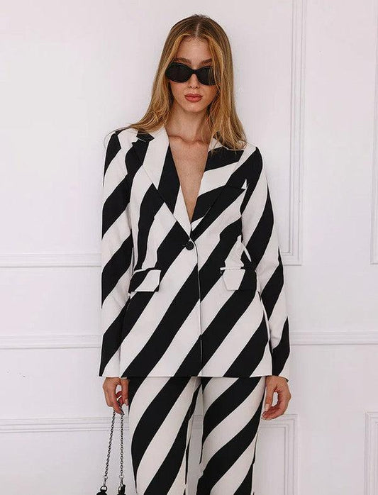 diagonal stripe blazer - RK Collections Boutique