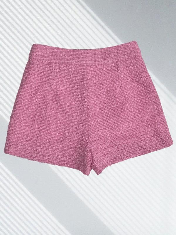 pleated boucle shorts - RK Collections Boutique