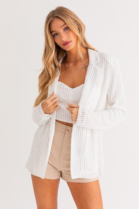 crochet boyfriend blazer - RK Collections Boutique