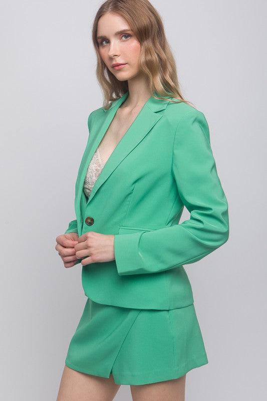 Single Button Closures Vertigo Blazer - RK Collections Boutique