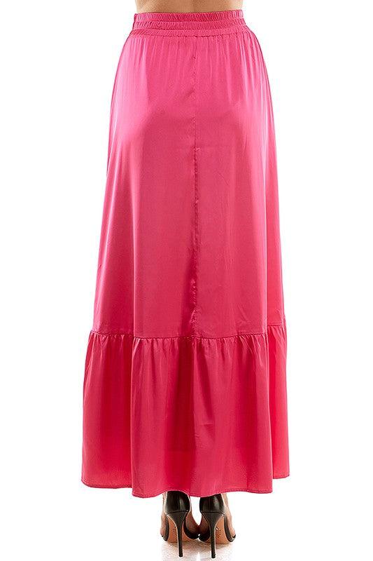 satin tiered maxi skirt - RK Collections Boutique