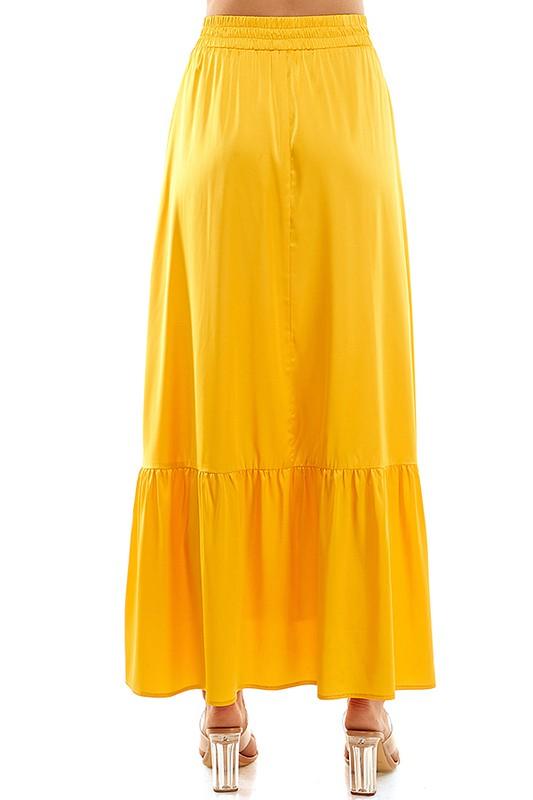 satin tiered maxi skirt - RK Collections Boutique