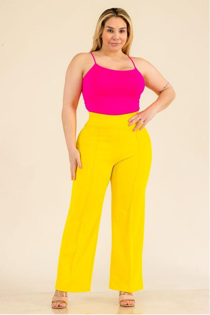 PLUS elastic high waisted stretch pants - RK Collections Boutique