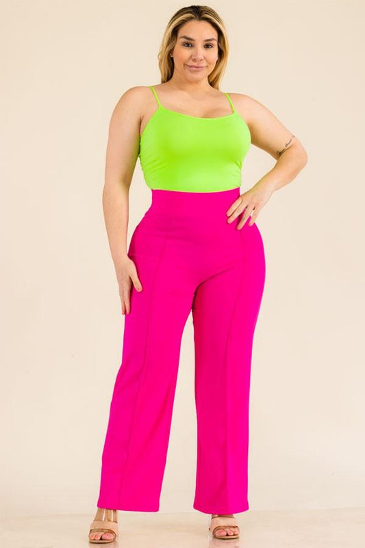 PLUS elastic high waisted stretch pants - RK Collections Boutique