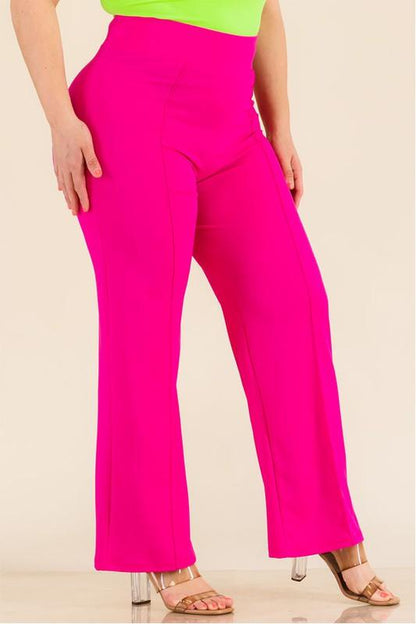 PLUS elastic high waisted stretch pants - RK Collections Boutique