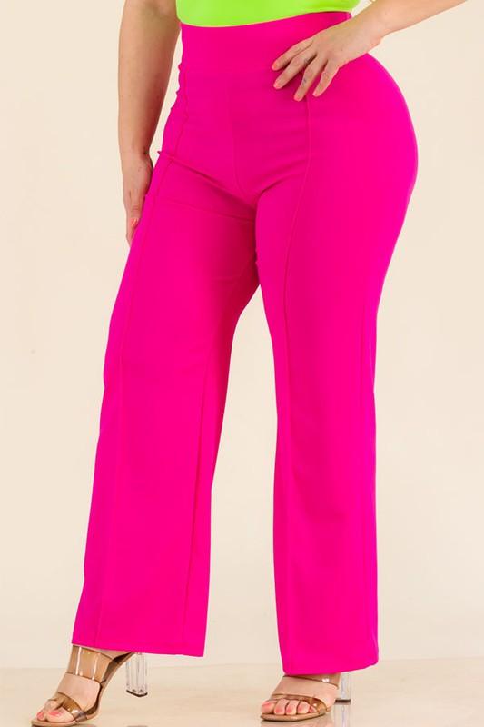 PLUS elastic high waisted stretch pants - RK Collections Boutique