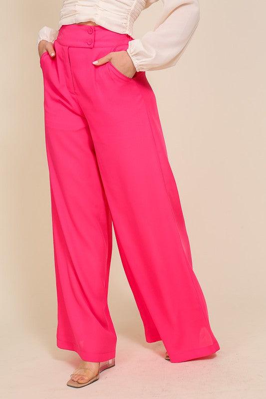 High waisted wide leg dress pants - RK Collections Boutique