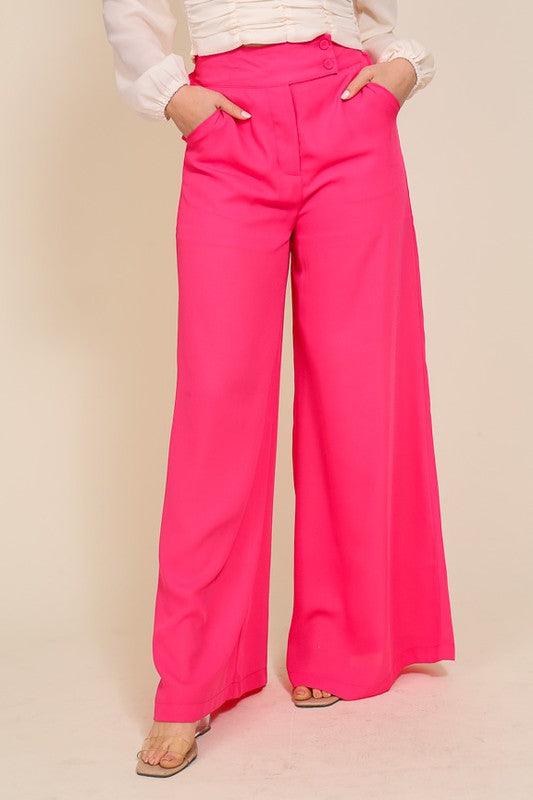 High waisted wide leg dress pants - RK Collections Boutique