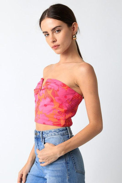 tropical strapless top - RK Collections Boutique