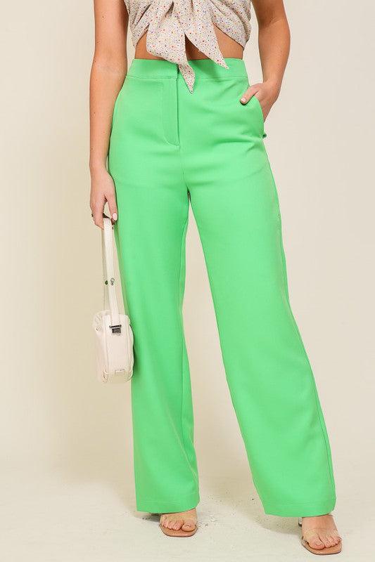 High waisted wide leg slacks - RK Collections Boutique