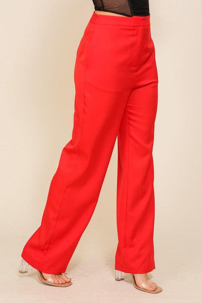 High waisted wide leg slacks - RK Collections Boutique