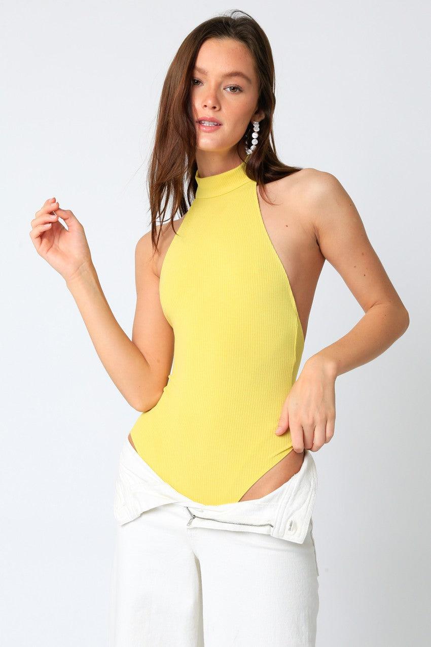 mock neck open back bodysuit - RK Collections Boutique