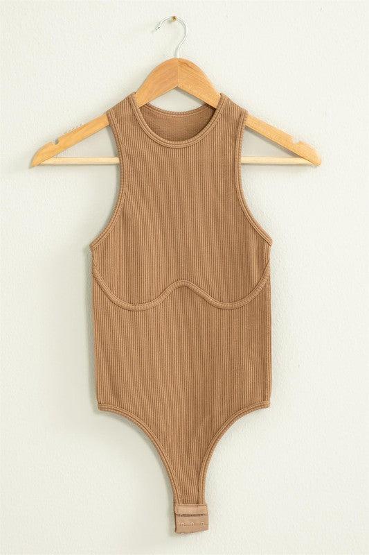 under bust seam ribbed bodysuit - RK Collections Boutique