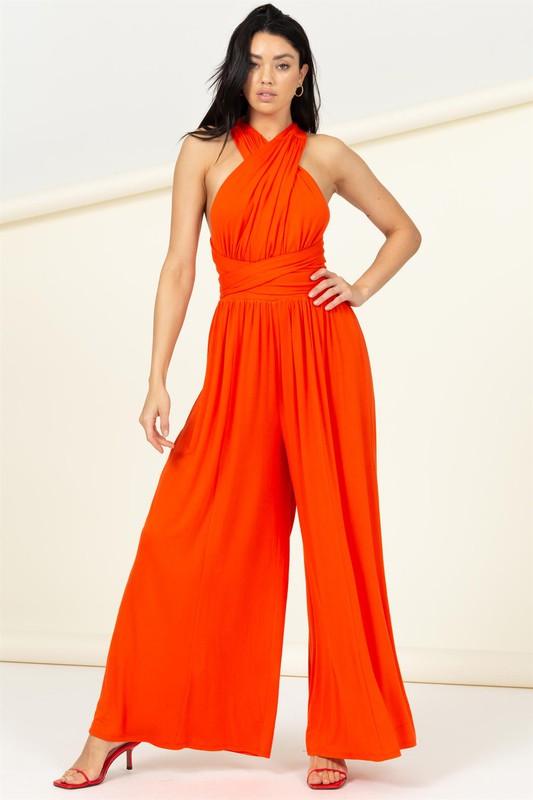 Wrap around wide leg jumpsuit - RK Collections Boutique