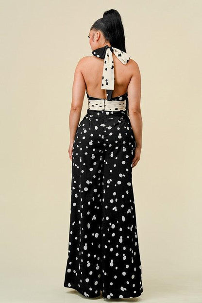 polka dot halter jumpsuit - RK Collections Boutique