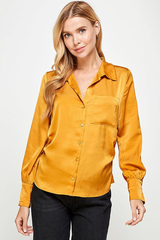 side ruched waist long sleeve top - RK Collections Boutique