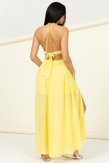 Halter neck cutout maxi dress - RK Collections Boutique