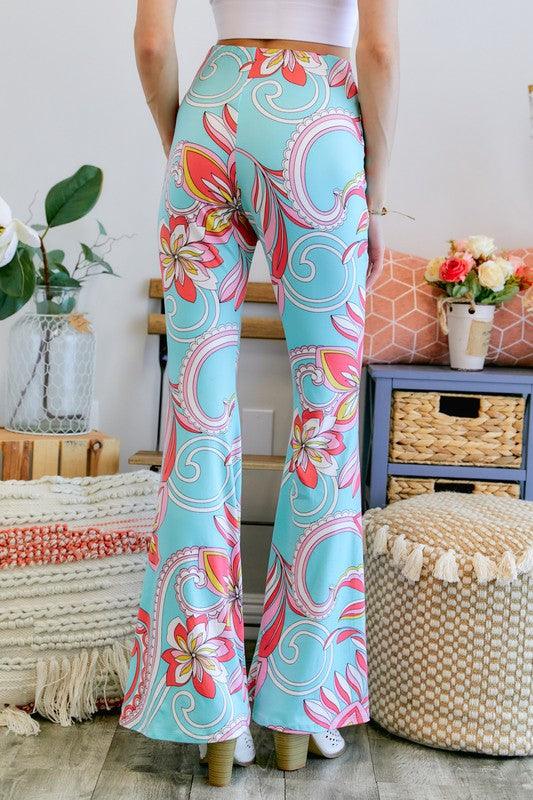 floral pull on bell bottoms - RK Collections Boutique